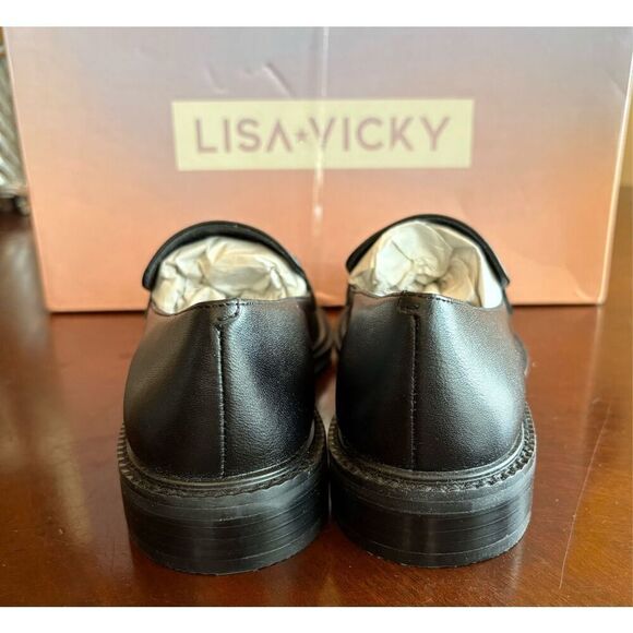 LISA * VICKY (NORDSTROM) - 🎉HP🎉 NIB - L Sz 6 "Zany-V" Sheep Napa Leather Loafers - Picture 9 of 14